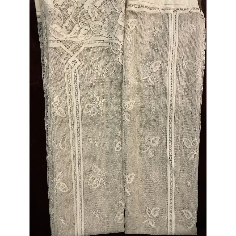 (QTY 4) Heritage Lace USA Polyester Heirloom Sheer Window Panels Ecru 60” x 54”